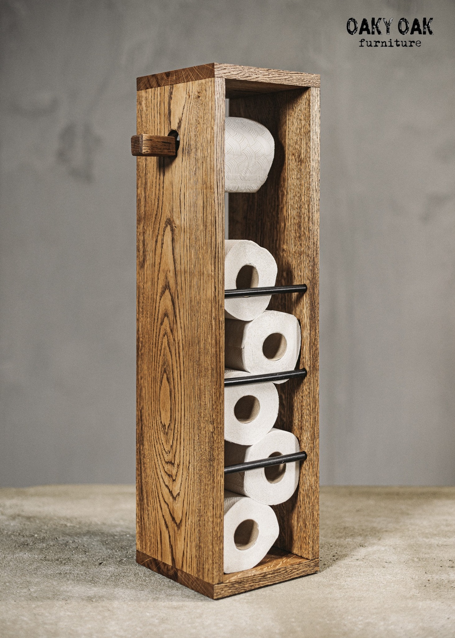 Toilet Paper Holder / Modern Toilet Paper Stand / Oak Toilet Paper ...