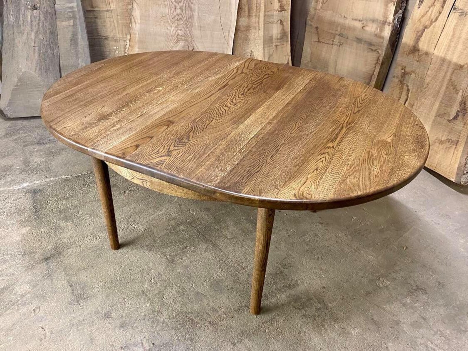 Oak Dining Table / Wood Dining Table / Handmade Furniture / Round Table