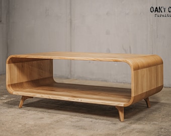 Raw Oak Industrial Coffee Table | Modern Living Room Furniture