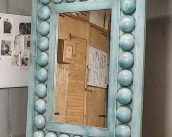 Industrial oak mirror / Wooden mirror / Rustic mirror / Home decor / Rustic furniture / Industrial furniture / Big oak mirror