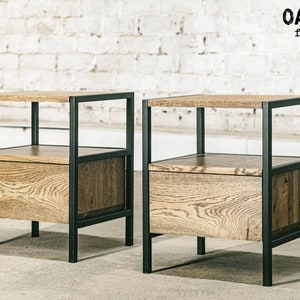 Industrial bedside tables | Oak bedside tables