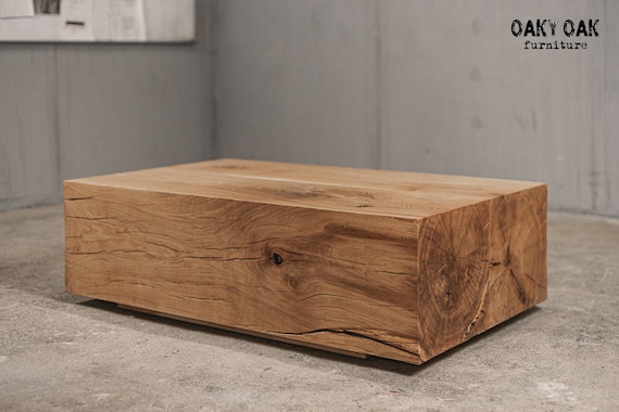 Raw oak coffee table discount