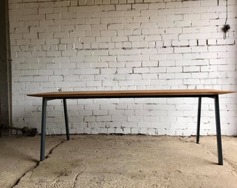 Oak dining table / Table / Office table / Side table / Industrial furniture / Metal table legs / Table base / Wooden furniture / Oak table