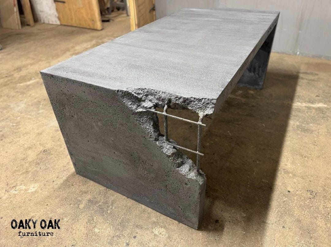 Curated visual reference: Visual Reference: Industrial Concrete Desk Metal Accents Office Furniture