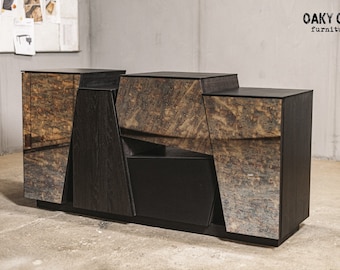 Cómoda de roble hecha a mano: muebles industriales rústicos y modernos