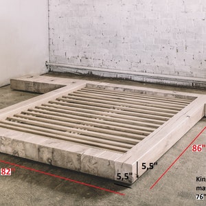 Eichenbett / Industrie Möbelbett / Rustikales Möbel Schlafzimmer / SchlafzimmerMöbel / Handgemachte Möbel / Holz Bettgestell / Holzbett Bild 7