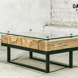 Coffee table / Industrial furniture / Glass table  / Home decor / Industrial decor