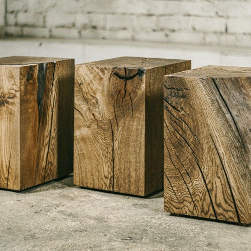 Table d'appoint en chêne | Meubles en bois de couleur noyer