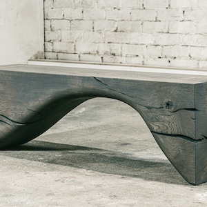 Industrial oak wood bench / Wood bench / Kitchen bench / Industrial furniture / Rustic decor / Home decor / Furniture / Wood furniture