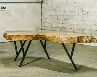 Industrial coffee table | Raw oak coffee table