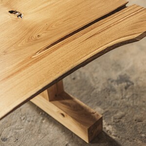 Picture of Industrial Live Edge Oak Wood Table / Kitchen Table / Wooden Legs ...