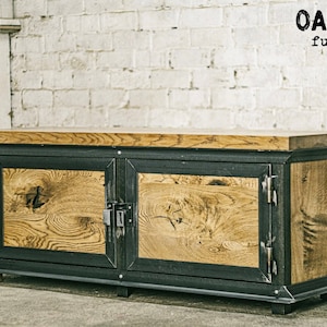 Industrial commode / Modern commode / Rustic commode / Oak commode / Steel commode / Handmade furniture / Industrial furniture