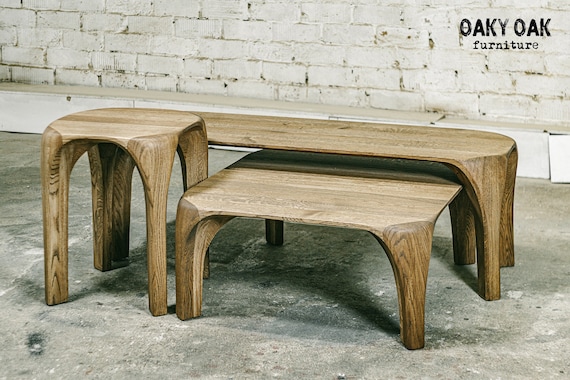 Wooden Coffee Table Industrial Coffee Table Raw Oak Coffee Table