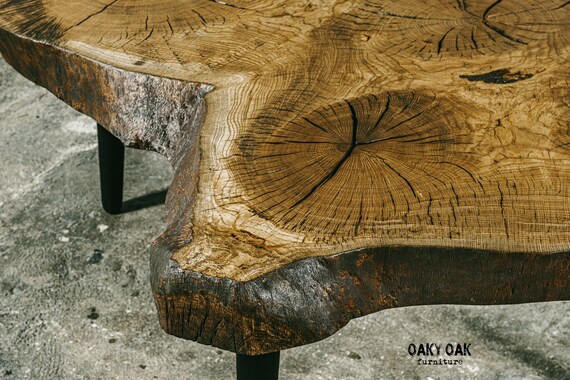 Industrial Coffee Table Raw Oak Coffee Table Etsy
