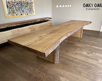 Industrial live edge oak wood table / Kitchen table / Wooden legs / Industrial furniture / Rustic decor / Home decor / Wood furniture