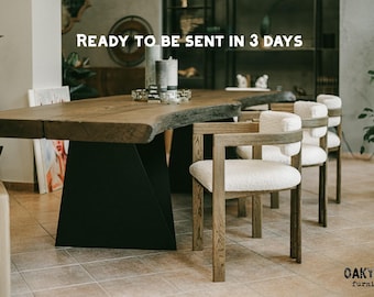 Handmade Oak Kitchen Chair, Rustic Industrial Furniture