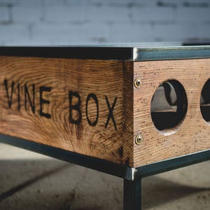 Wine table / Wine storage / Industrial wine table / Rustic wine table / Industrial furniture / Rustic furniture / Handmade furniture image 2