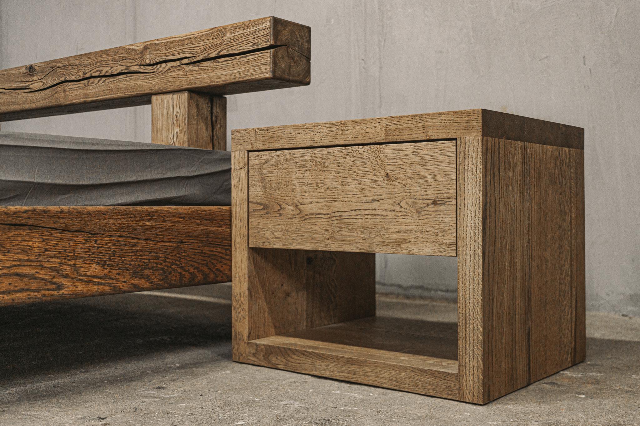 Solid Oak Wood Bed, Industrial Bedroom Furniture, Custom Size - Etsy ...