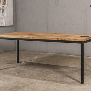 Handmade Oak Work Desk, Modern Industrial Style