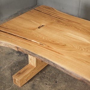 Picture of Industrial Live Edge Oak Wood Table / Kitchen Table / Wooden Legs ...