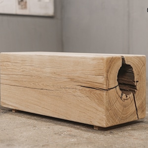 Banco industrial de madera de roble, decoración rústica moderna para el hogar