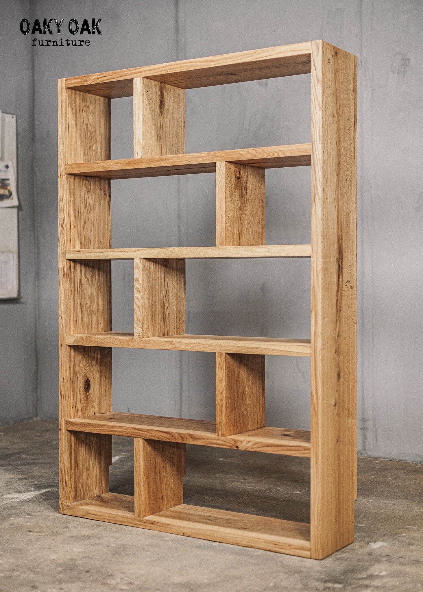 Industrial Style Shelf/ Modern Shelf/ Rustic Commode / Oak Commode
