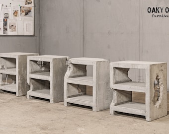 Handmade Concrete Bedside Table | Industrial Nightstand