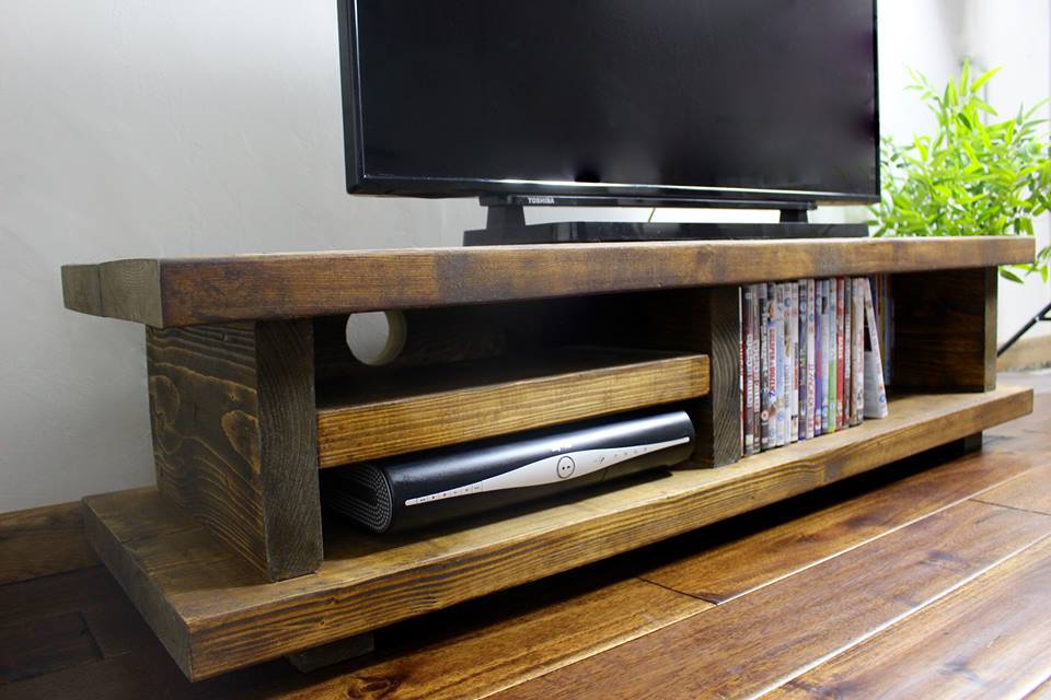 Chunky Rustic TV/Audio Unit Media solid wood Etsy