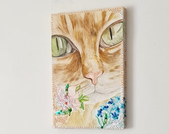 Watercolor cat portrait