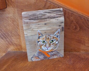 Kattendecoratie op hout