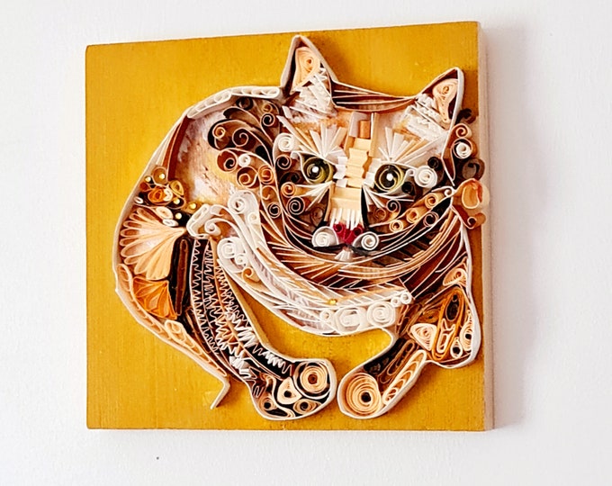 Quilling tabby cat decoration