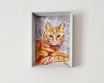 Chat Tigre Dessin Etsy