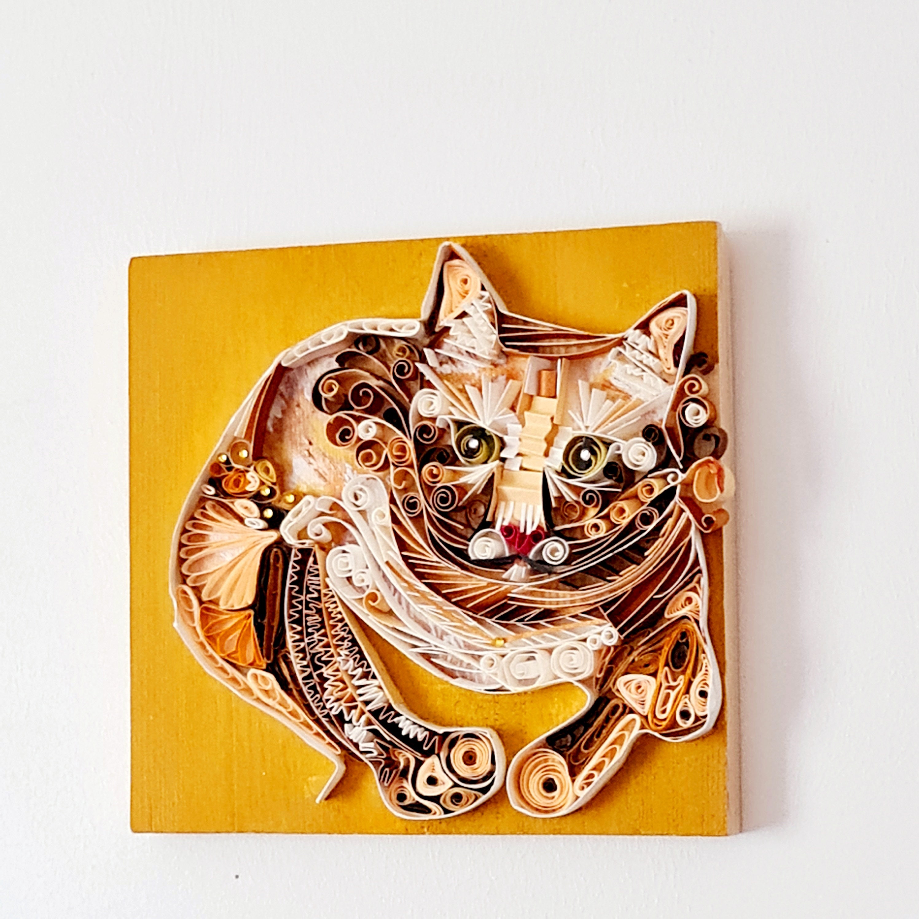 Déco Quilling, Chat Tigré en Tabby Cat Painting in Painting