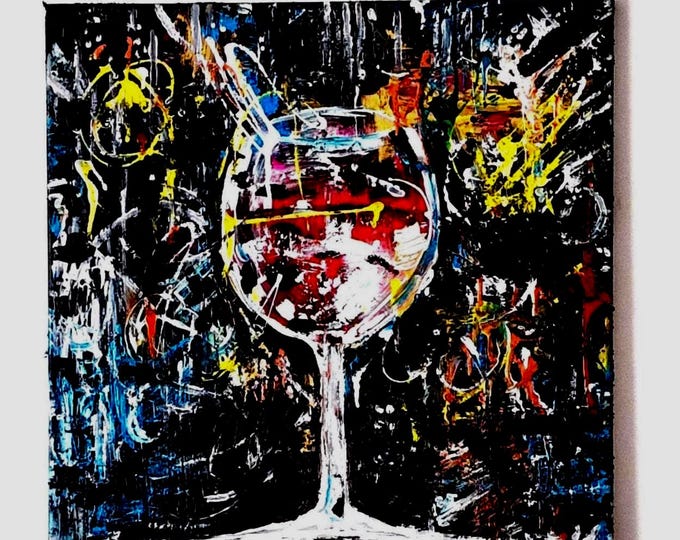 The glass of wine
