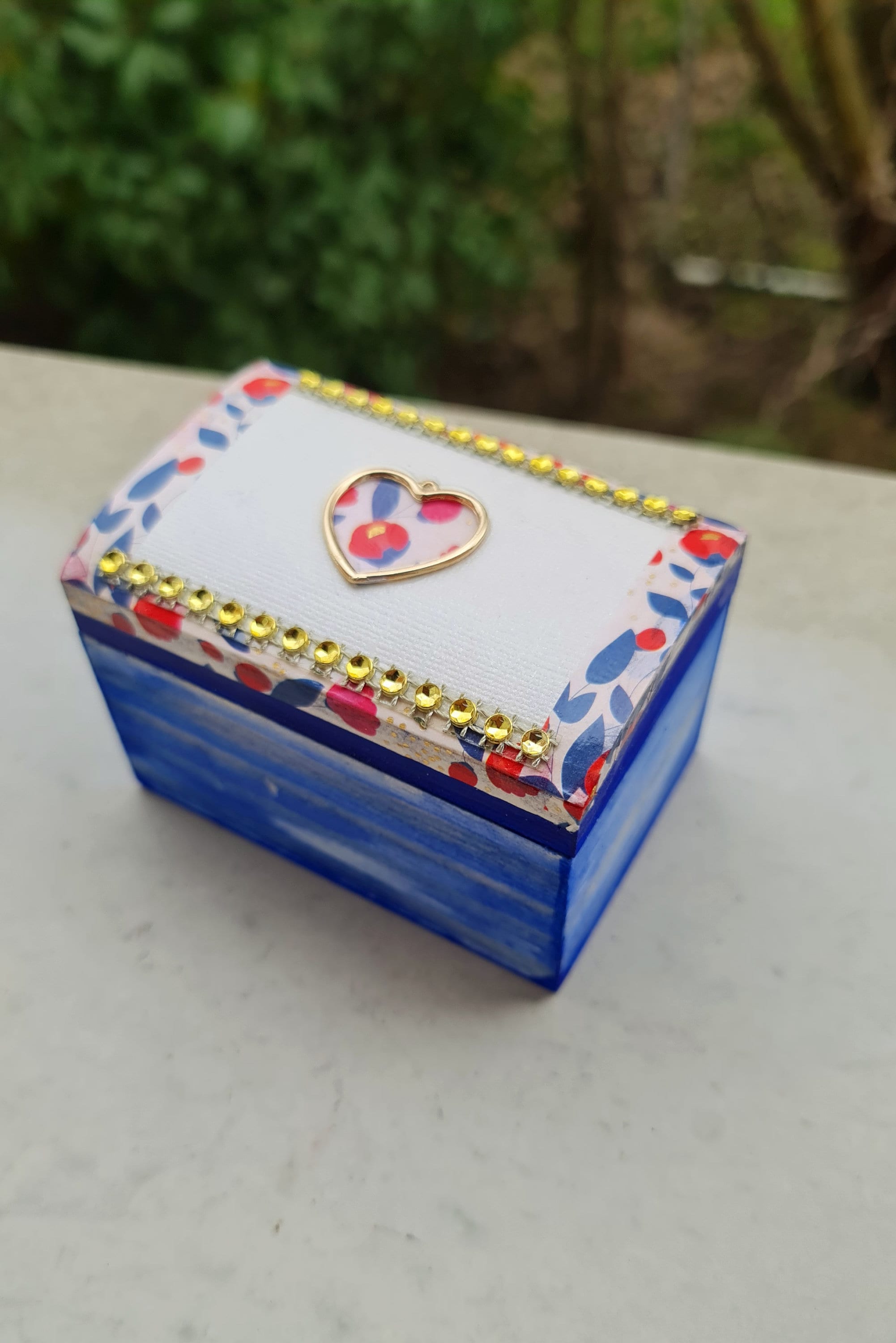 Pastel blue jewelry box