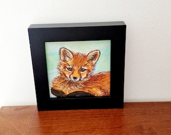 red fox painting