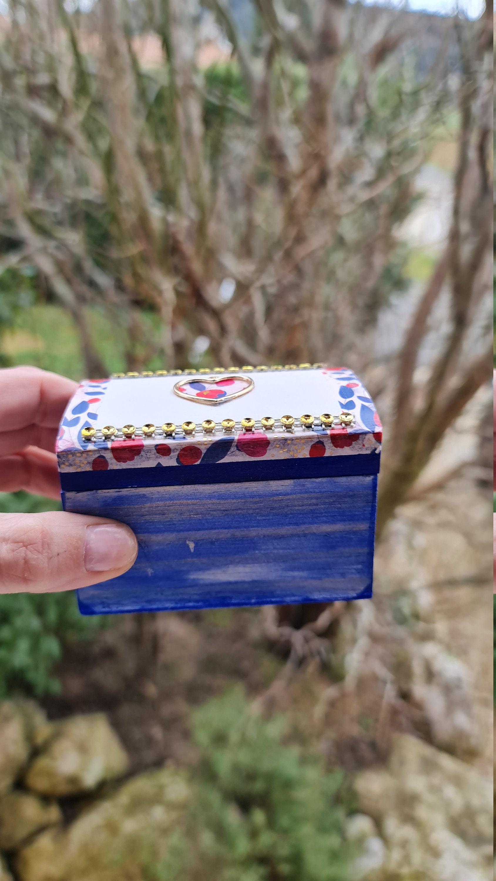 Pastel blue jewelry box