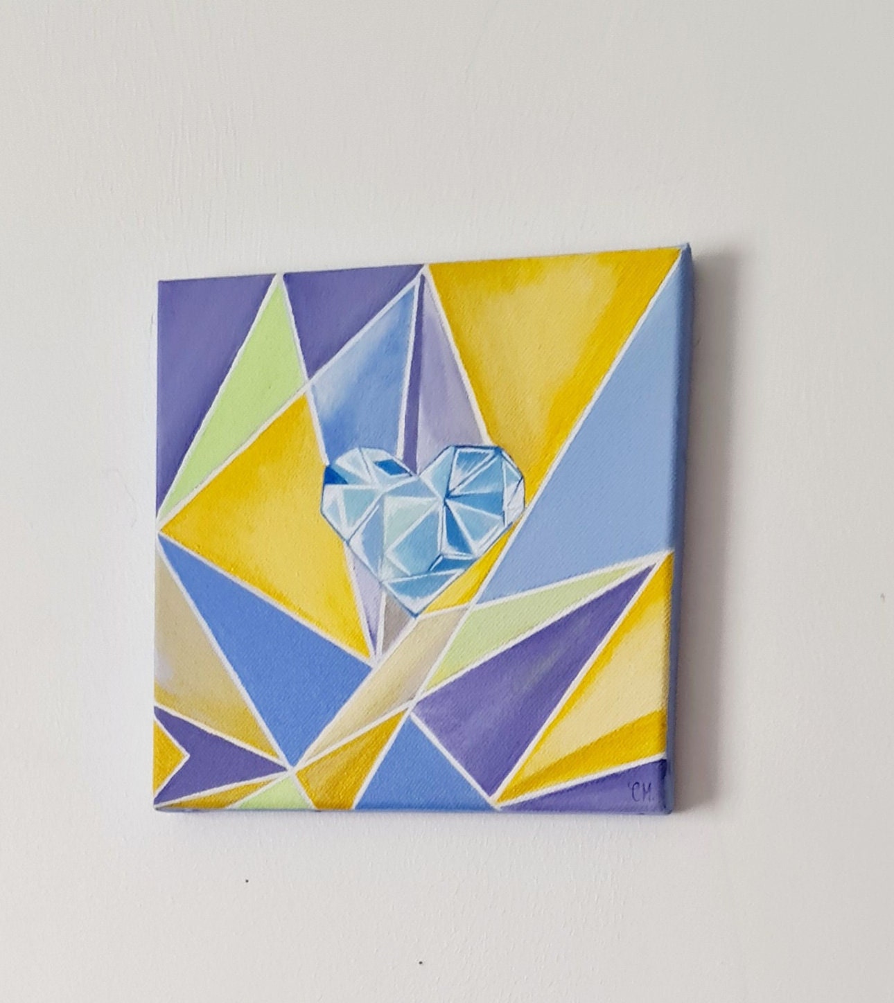 Toile Coeur Prisme Couleur Pastel