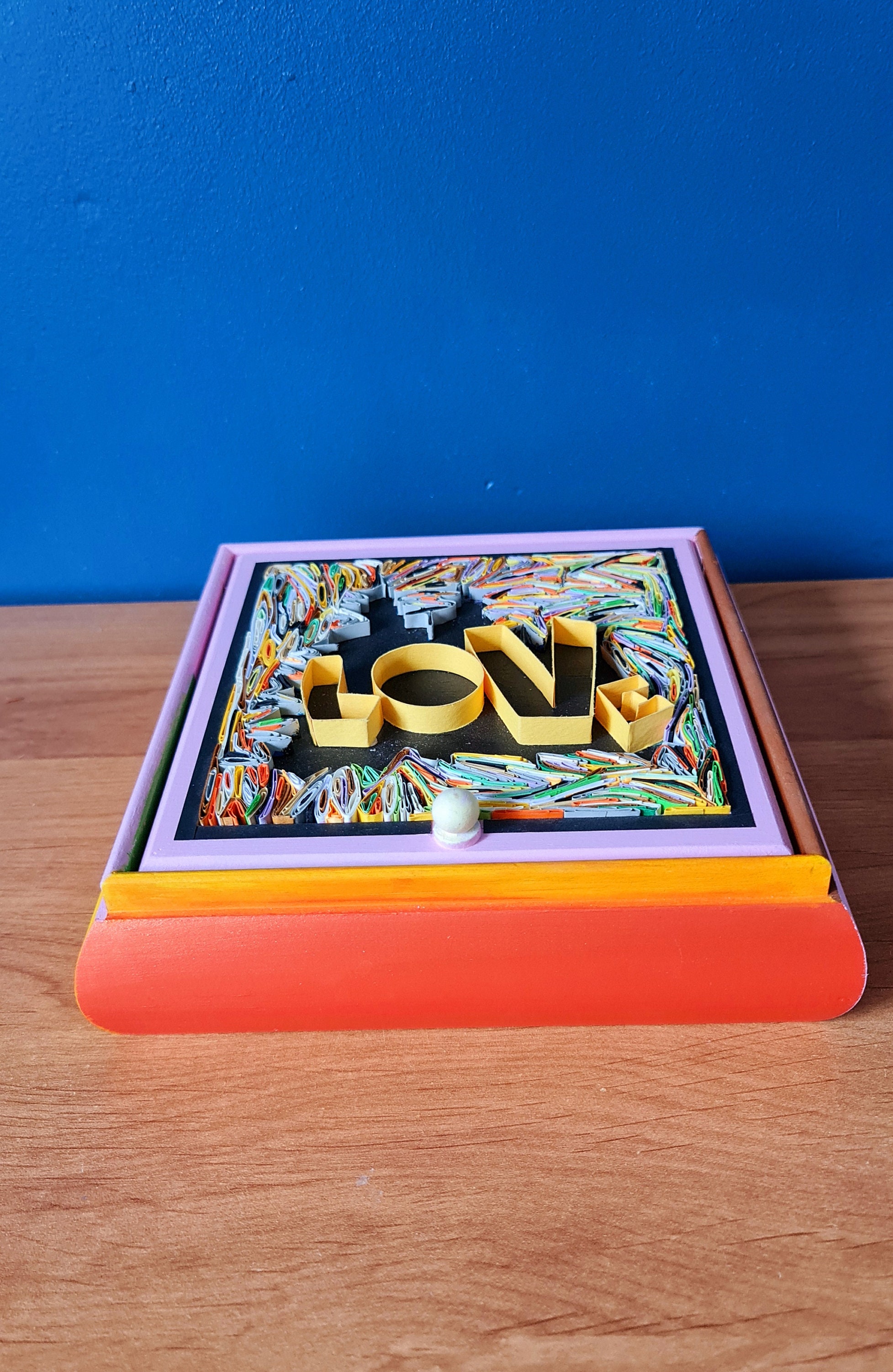 Square Jewelry Box With Mirror Love In Quilling Etsy UK Square Jewelry Box With Mirror Love In Quilling Etsy UK