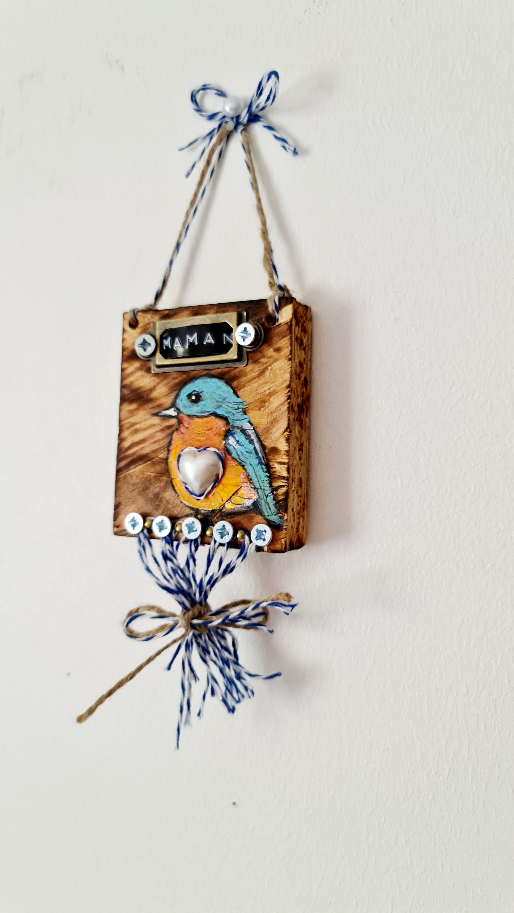 Déco Oiseau Bleu Pendentif