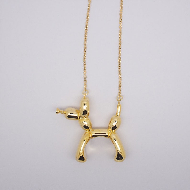 Balloon Dog Necklace Gold Balloon Dog Balloon Dog Etsy