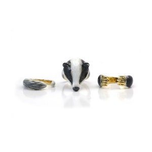 3-piece Badger rings, Badger Ring Set, Badger Ring,Animal Ring,Three Pieces Ring Collection,lovely animal ring