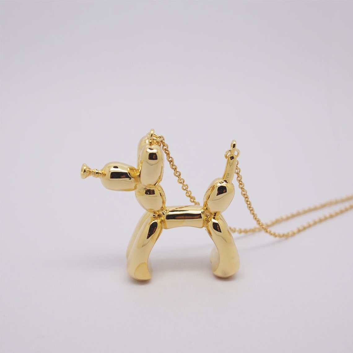 Balloon Dog Necklace Gold Balloon Dog Balloon Dog Etsy