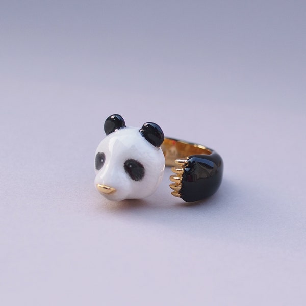 Panda hugging Ring , Animal jewellery ,  Marylou , Hugging finger ring