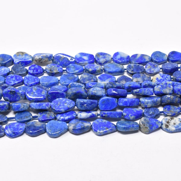 Lapis Lazuli Pear Shape Gemstone Beads, Blue White Gems, Smooth Natural Semiprecious Stones, Jewelry Making, Necklace, 6mm, 13" Strand