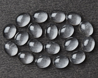 Cabujón ovalado de cuarzo cristalino de 8 x 10 mm, paquete de 3 piezas, suministros para joyería, piedra semipreciosa natural, cabujones para la fabricación de joyas.