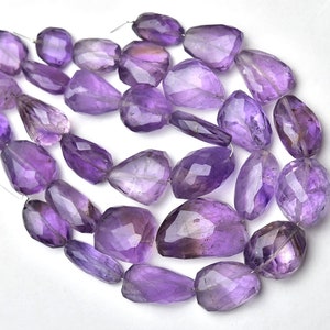 Bi Amethyst faceted nuggets,Rare Amethyst Nugget Strand,Genuine Stone Nuggets,Jewelry Making Beads,7 inch 11x15 - 16x20mm Size.