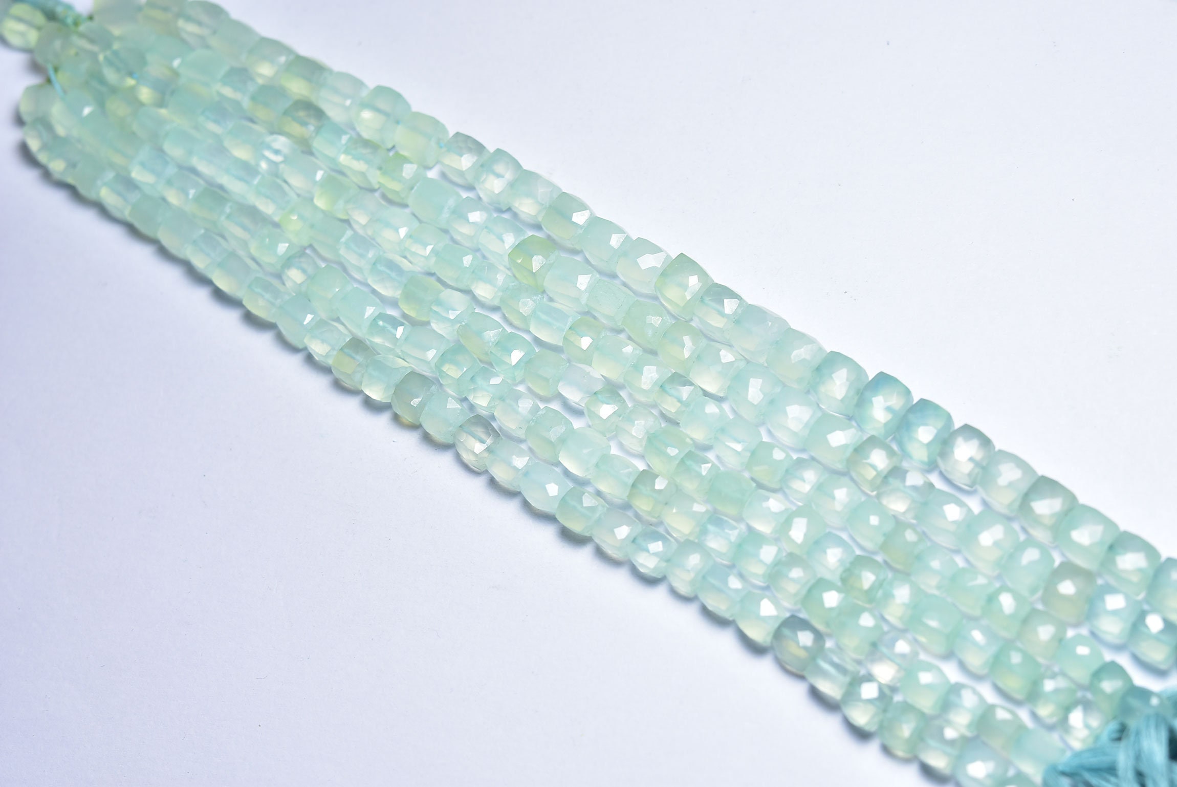 Light Aqua Chalcedony Faceted Cube Gemstone Beads Natural - Etsy