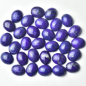 8X10 MM, 3 Pieces Pack, Lapis Lazuli Oval Cabochon, Gemstone Cabs, Jewelry Making Supplies, Natural Semi Precious stone, Blue Stone, DIY.