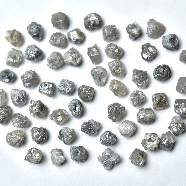 Natural Diamond Raw Stone, Gray Diamond Rough , Natural Shape Diamond, Jewelry Supplies, Precious Stone, Pack of 5 Pieces, 4 - 6 MM